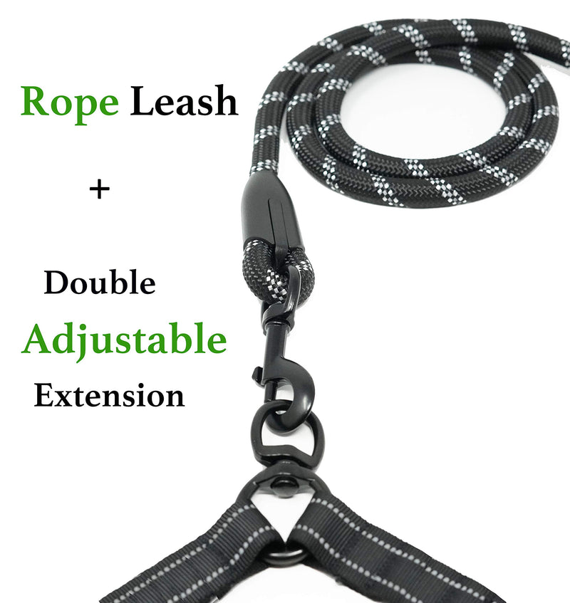 [Australia] - iYoShop Adjustable Dual Dog Leash, Double Dog Leash, 360 Swivel No Tangle Double Dog Walking Training Leash for Two Dogs, Black, Medium Large Medium/Large 