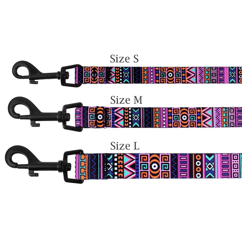 [Australia] - CollarDirect Tribal Dog Leash Aztec Pattern Design Nylon Pet Leashes for Dogs Small Medium Large Puppy 5 Feet Long Pattern 2 L 