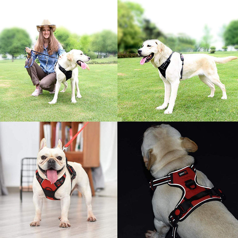 sengupets Dog Harness Escape Proof Adjustable Mesh Vest with Reflective Silk Perfect for Small Medium Large Dogs (XL chest80.1-100cm/31.6-39.3in, Black) XL chest80.1-100cm/31.6-39.3in - PawsPlanet Australia