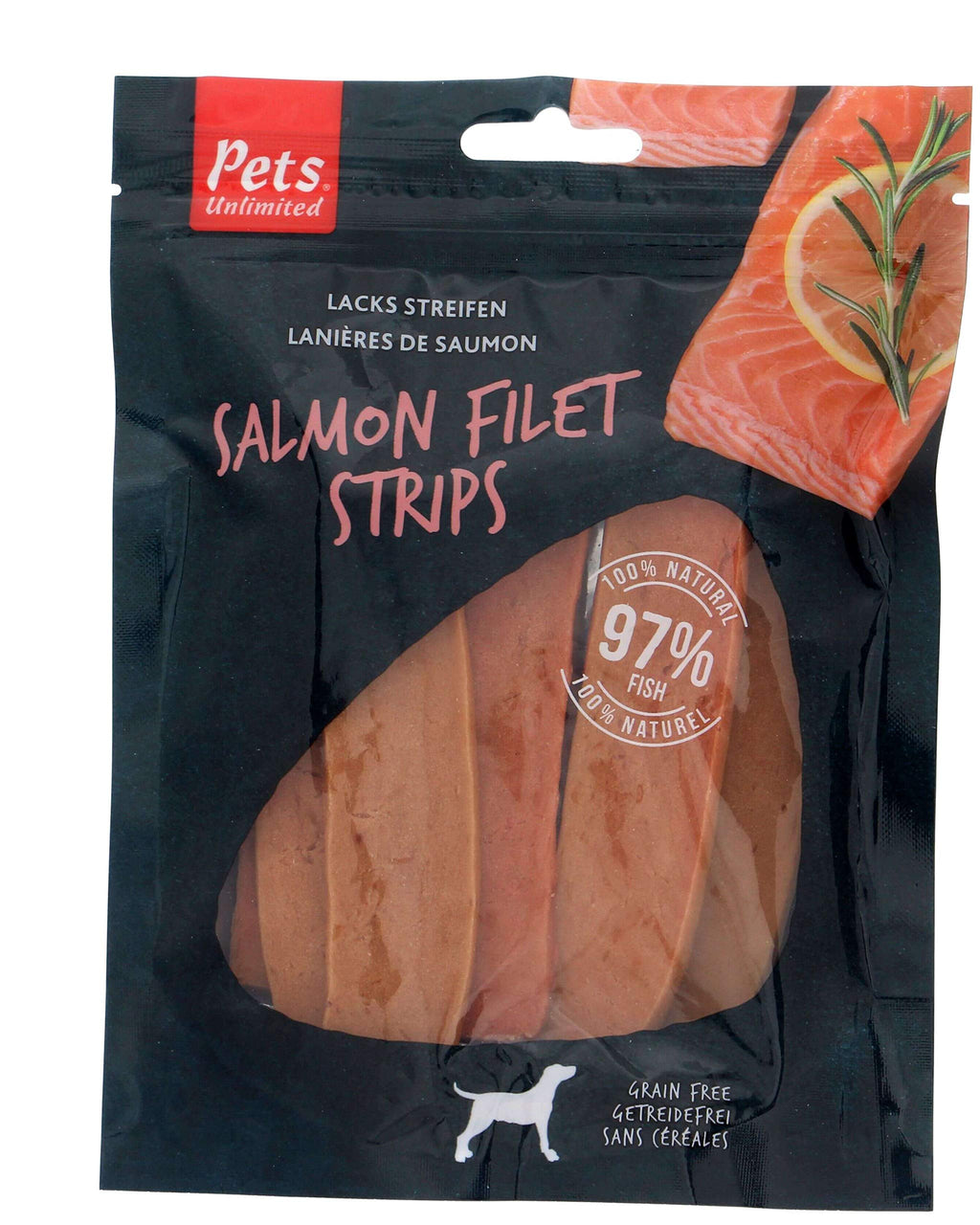 Pets Unlimited salmon fillet strips, 150 g 150 g (pack of 1) - PawsPlanet Australia