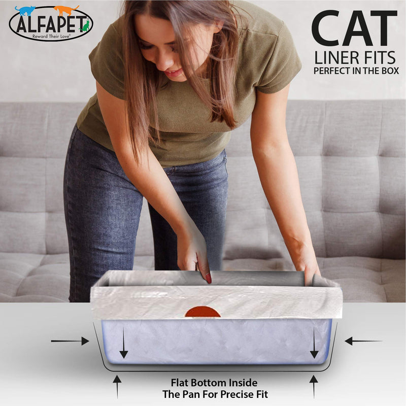 Alfapet cat Litter Box Liners Extra Large-1 Box- Heavy Duty 2 mil Thick Plastic, Clever Drawstring Liner for Easy Disposal- Flat Bottom for Easy, Secure Placement in Kitty Pan-Disposable - PawsPlanet Australia