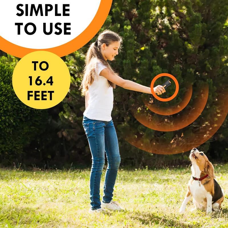 Sebaoyu Ultrasonic Dog Training-Bark Control Device, Dog Barking Deterrent Outdoor and Indoor, Stop Neighbors Dogs Barking, 16.5 Ft Range Rechargeable LED Flashlight, Dog Clicker, Dog Whistl orange - PawsPlanet Australia