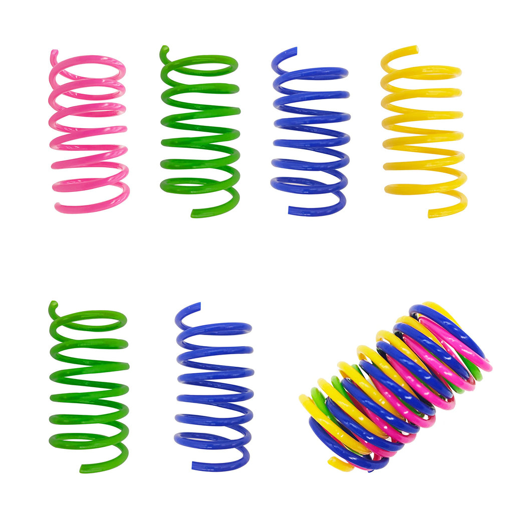 PAWSCRAT Cat Spring Toys, 30 Packs Colorful and Durable Plastic Spring coils That Attract Indoor Cats to swat, bite, and Hunt, Providing Interactive Playtime and stimulating Their Natural Instincts - PawsPlanet Australia