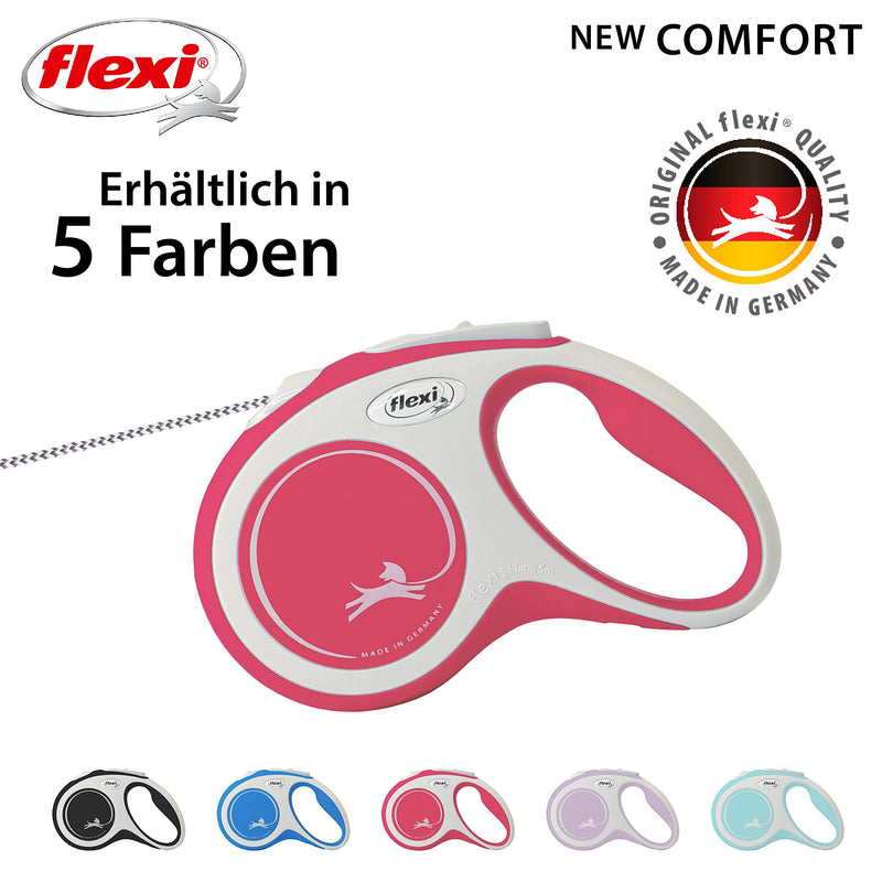 flexi dog leash, extendable, with soft handle, 3 m / 5 m / 8 m / 8 m / 8-20 kg, red, small, 4000498042823 - PawsPlanet Australia