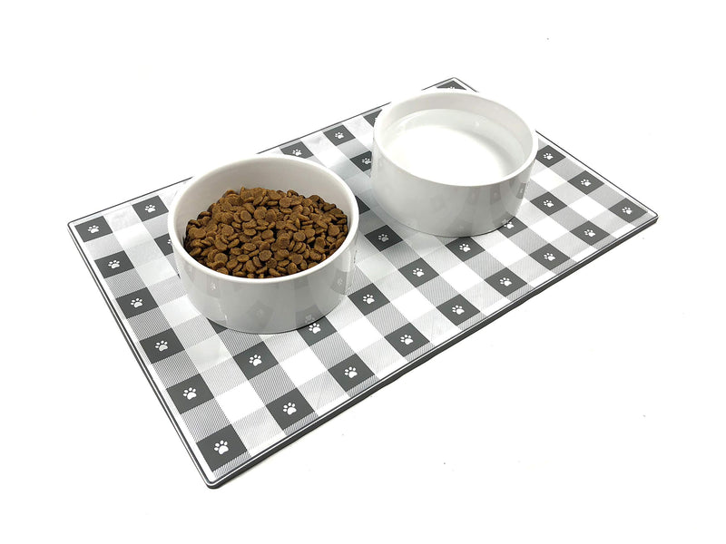 [Australia] - EdRock Dog Cat Food Mat | FDA Grade, Non-Slip, Non-Stick Silicone Tray | No Mess Dog Cat Pet Feeding Bowl Placemat Grey 