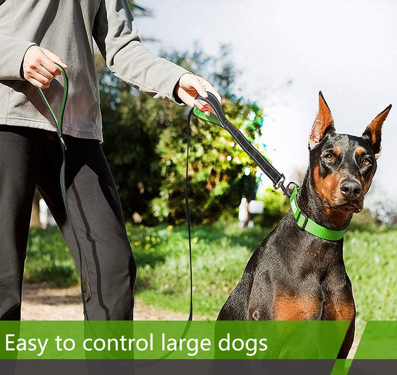 [Australia] - Padded Handle Dog leashes 6ft Long - Traffic Padded 2 Handle - Double Handles Lead for Training Control Leashes - for Large Dogs or Medium Dogs 