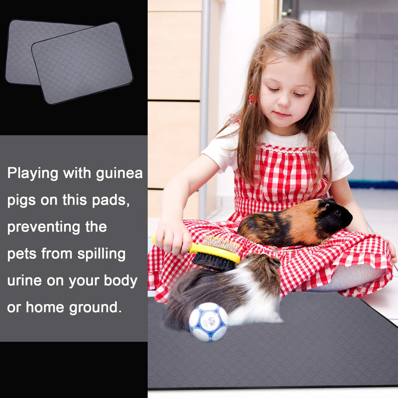 Britimes Guinea Pig Cage Liners, Washable & Anti Slip Guinea Pig Bedding Pee Pads Accessories, Absorbent Mat, Grey for Small Animals 23.6" x 18.5" 2-pcs - PawsPlanet Australia