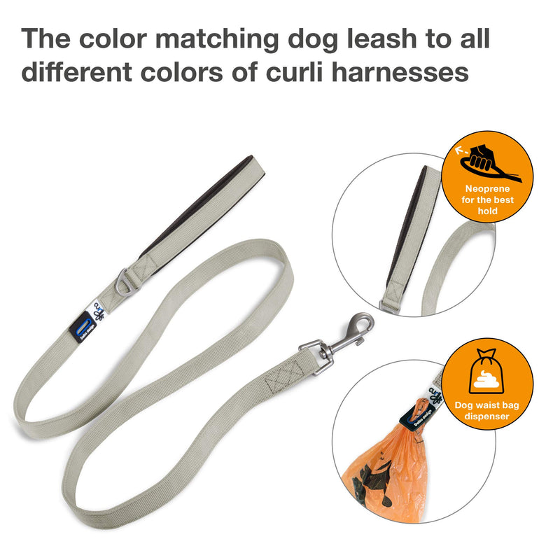 Curli Basic Leash Gray M 140x1.5 cm - PawsPlanet Australia