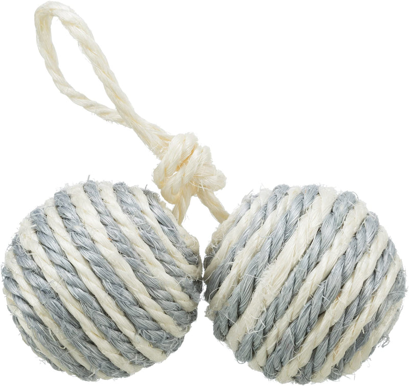 Trixie 2 balls on a rope, sisal - PawsPlanet Australia