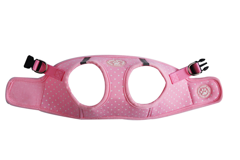 BINGPET BB5004 Polka Dot Soft Vest Dog Puppy Pet Harness Adjustable - Pink Medium - PawsPlanet Australia