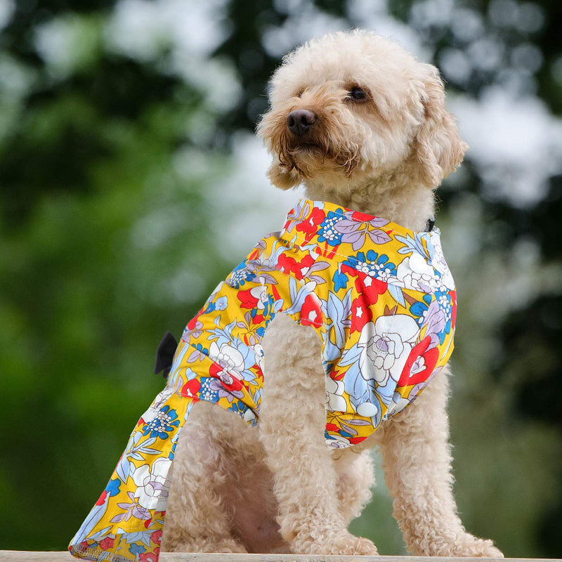 2 Pieces Cute Flower Girl Dog Dress Pet Clothes with Elegant Bowknot Pet Apparel for Puppy Dogs and Cats on Wedding Holiday Summer Party - PawsPlanet Australia