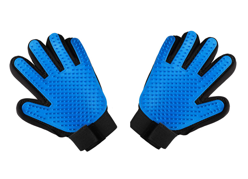 Pets First Dog Grooming Gloves Best Professional Deshedding, Brushing, Cleaning Mitt Tool for Small, Medium or Large Dogs & Cats. Fur & Hair Remover. Prevents Matted Coats. Soft Rubber Bristle Brush - PawsPlanet Australia