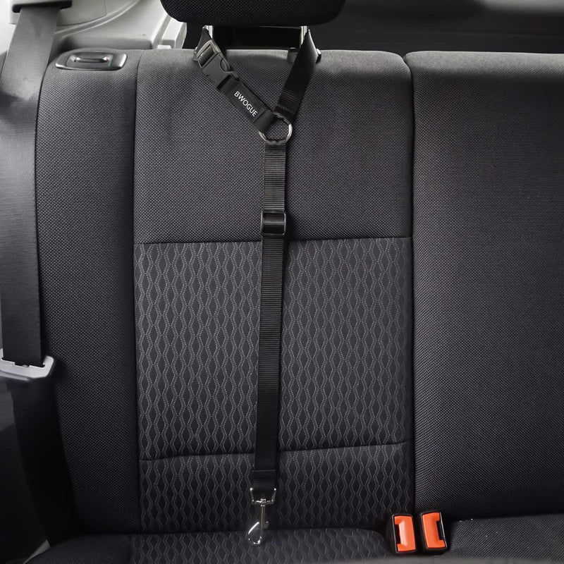 BWOGUE Pet Dog Cat Seat Belts, Car Headrest Restraint Adjustable Safety Leads Vehicle Seatbelt Harness Black - PawsPlanet Australia