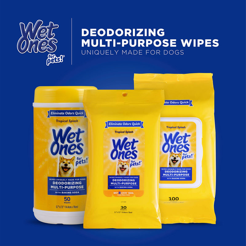 Wet Ones Deodorizing Multi-Purpose Dog Wipes 30 Count - 1 Pack - PawsPlanet Australia