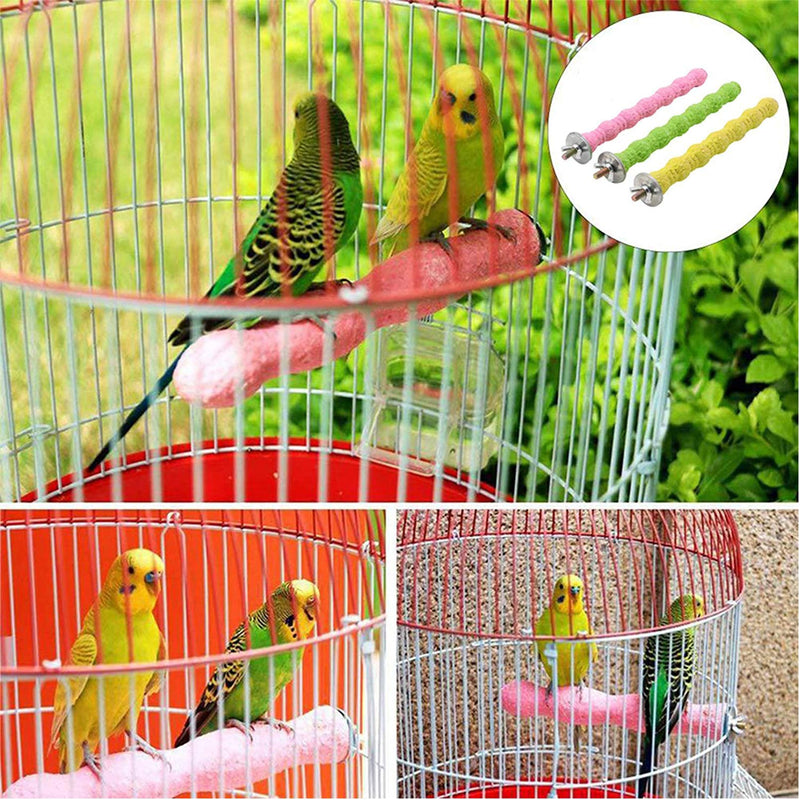 PINVNBY Bird Perch Stand Toy Natural Wooden Parrot Claw Sticks Budgie Playground Grinding Paw Cage Accessories for Cockatiel Conure Parakeet 6 PCS - PawsPlanet Australia