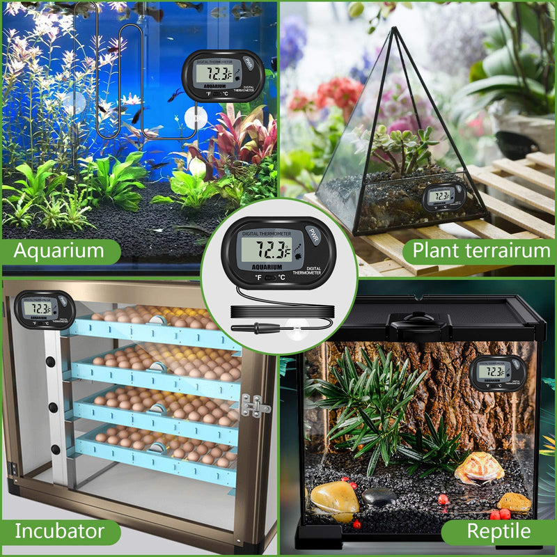 Thlevel Digital Aquarium Fish Tank Thermometer Terrarium Water Temperature Meter Gauge with Water-Resistant Sensor Probe for Reptile Turtle Incubators - PawsPlanet Australia