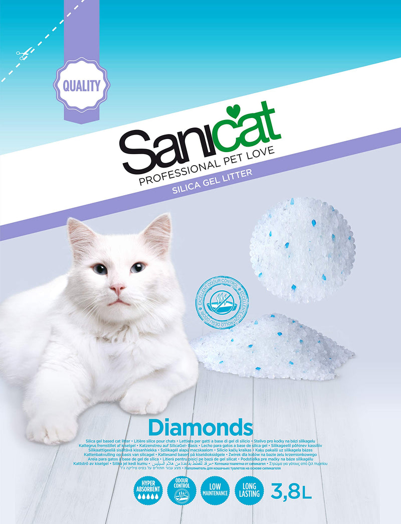 Sanicat Diamond Silica Gel Cat Litter 3.8 Litre - PawsPlanet Australia