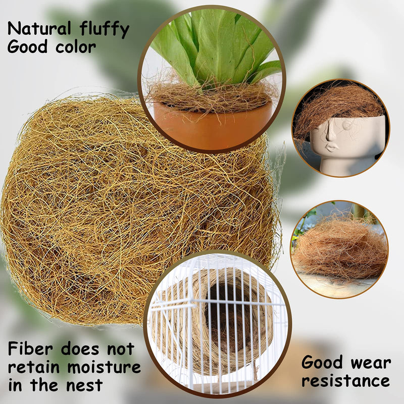 CZWESTC 4 Packs Natural Coconut Fiber, Bird Nesting Material for Bird Nest, Bird Cage, DIY Crafts - PawsPlanet Australia