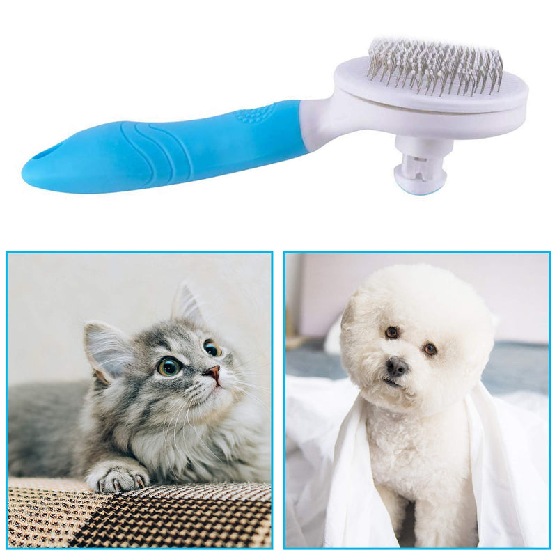 Cat and Dog Brush, Self Cleaning Slicker Brush for Shedding Pet Grooming Tool Brush , Removes Loose Undercoat - PawsPlanet Australia