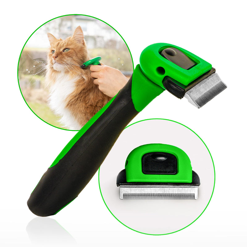 Fino Pet cat brush size M especially for medium and large cats from 4 kg, for short-haired and long-haired cats, grooming, grooming tool as an accessory, cat undercoat brush, flea comb - PawsPlanet Australia