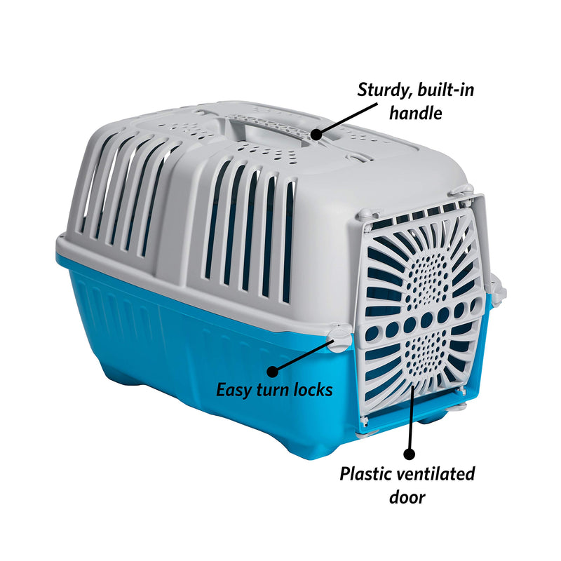 Midwest Spree Travel Carrier | Hard-Sided Pet Carriers Ideal for Extra-Small Dogs, Cats & Other Small Animals 22-Inch XS Dog Breeds Blue - PawsPlanet Australia