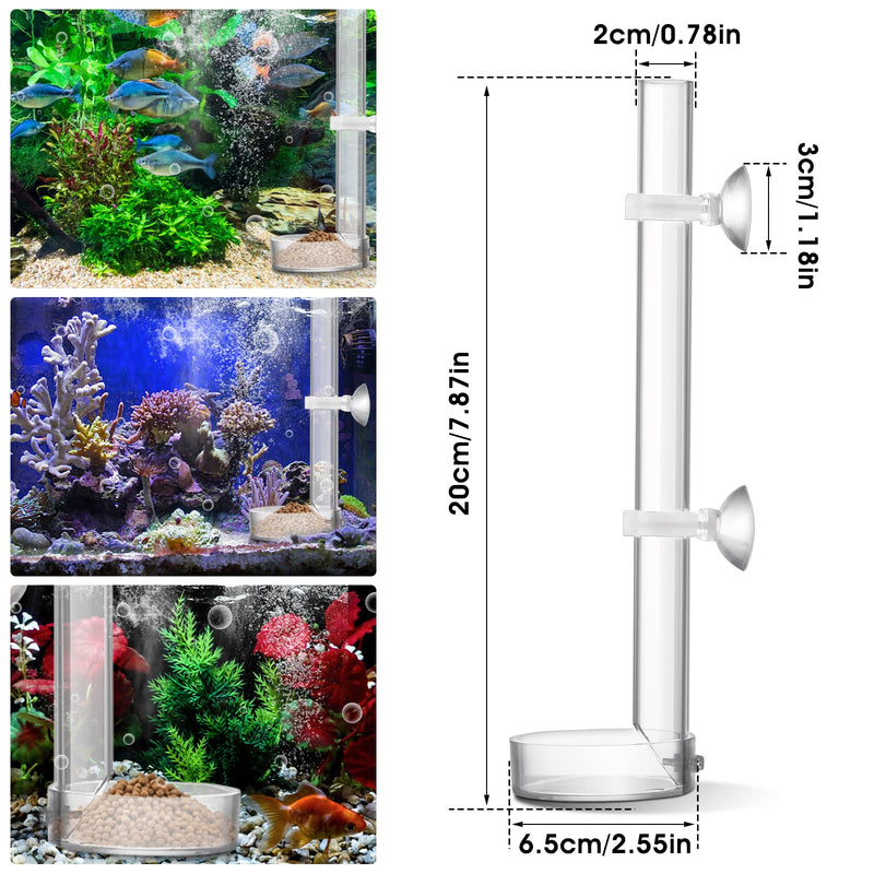 cobee Acrylic Shrimp Feeder, Transparent Durable Aquarium Fish Shrimp Feeder, Assembled Shrimp Feeding Tube Feeding Dish Tray, Feeding Tube Set for Shrimp Food - 20cm Tube and 6.5cm Feeding Bowl - PawsPlanet Australia
