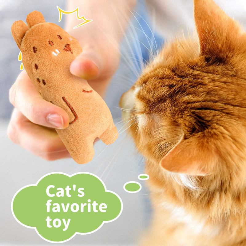 Zhanmai 10 Pieces Plush Cat Chew Toys Catnip Cat Toys Interactive Cat Catnip Toys Cute Entertaining Toys for Cat Pet Kitten Indoor Playing Teeth Cleaning Claw Grinding - PawsPlanet Australia