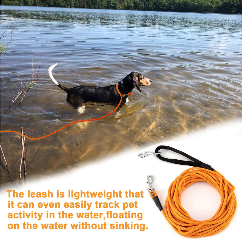 HAPPY HACHI Dog Training Lead, 10m/33ft Dog Long Lead Line Rope Reflective Nylon Recall Obedience Leash for Pet(Orange) Orange - PawsPlanet Australia