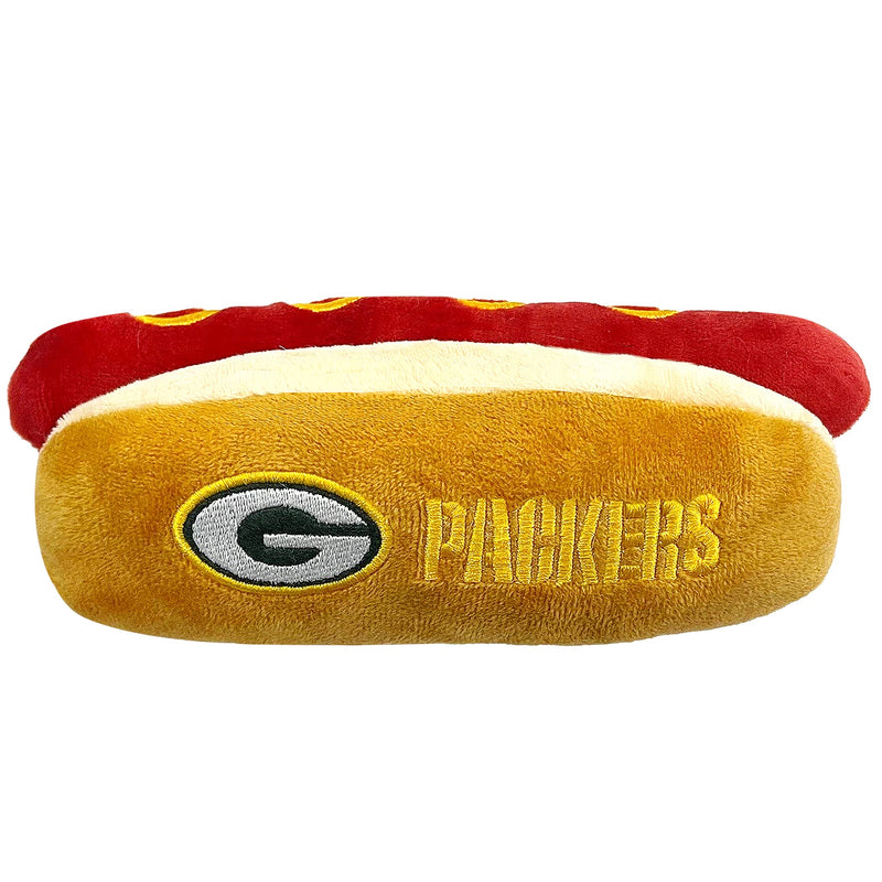 NFL Green Bay Packers HOT Dog Plush Dog & CAT Squeak Toy - Cutest HOT-Dog Snack Plush Toy for Dogs & Cats with Inner Squeaker & Beautiful Football Team Name/Logo - PawsPlanet Australia