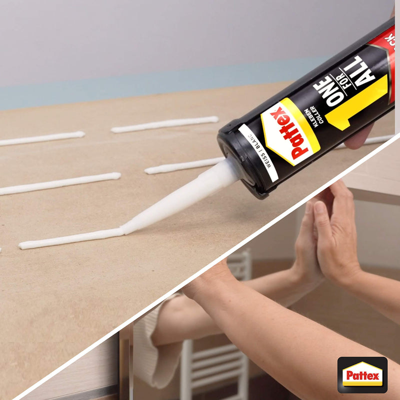 Pattex One For All High Tack, high-quality assembly adhesive, strong adhesive for all surfaces, flexible and powerful all-purpose adhesive, 1 x 440g cartridge white 440 g - High Track - PawsPlanet Australia