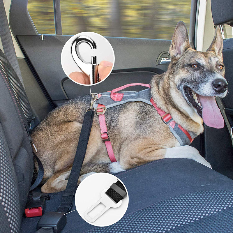 [Australia] - Dog Seat Belt Adjustable Nylon Band for Dog Cat Car Safety Leash, 2pack Black 