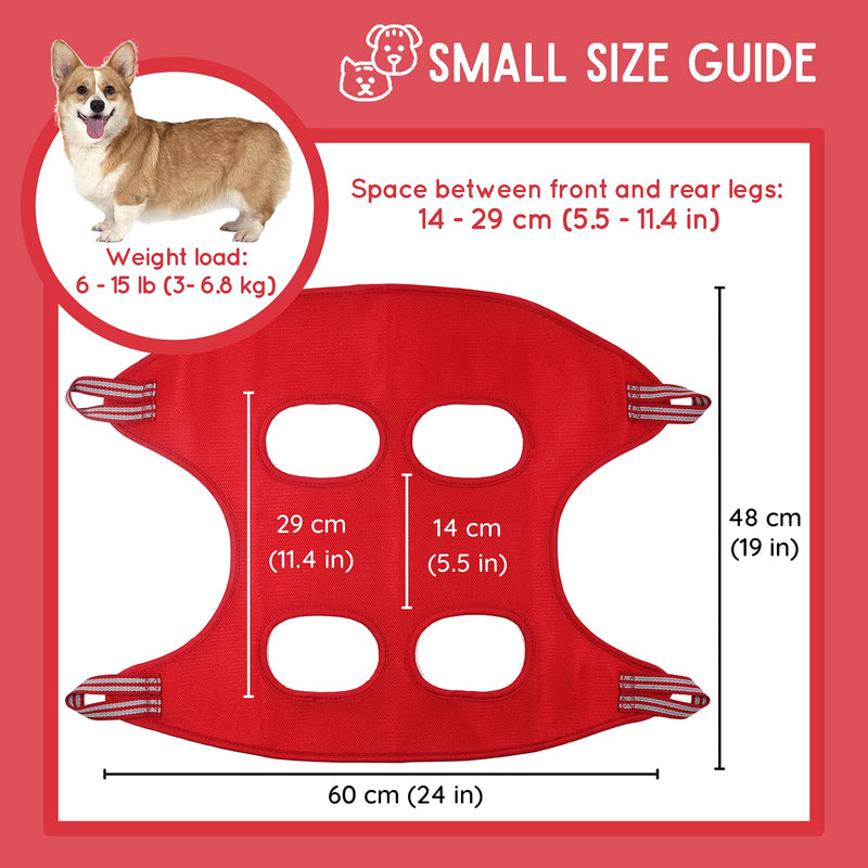 ZeenKind Pet Grooming Hammock Harness for Dogs & Cat | 6 in 1 Pet Supplies Kit - Holder for Grooming Sling Restraint with Nail Clipper, Pet Comb, Nail File, for Bathing, Eye & Ear Care 1. Red-for Cats & Small Dogs - PawsPlanet Australia