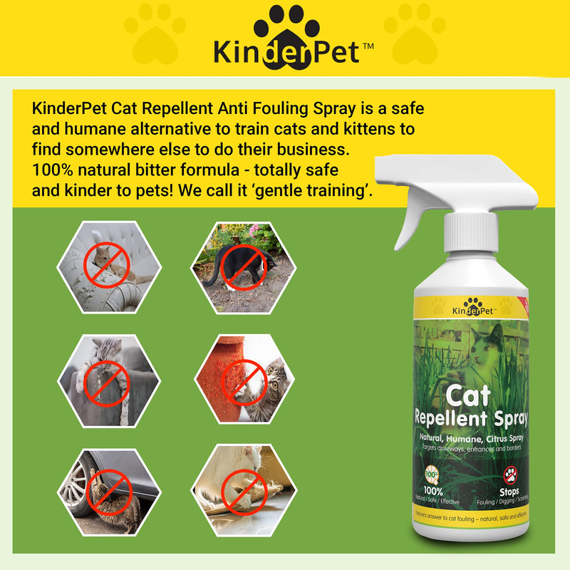 KinderPet 1 Litre Cat Repellent Anti Fouling Spray Natural Humane Citrus Spray Cat Deterrent Stops Fouling Digging Scratching - PawsPlanet Australia