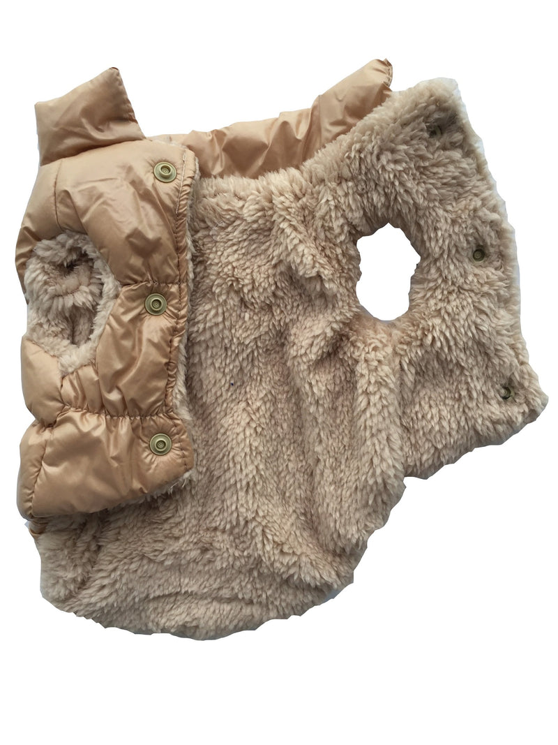 [Australia] - Vedem Dog Warm Fleece Puffer Vest Coat Cold Weather Pet Jacket Quilted Vest Clothes for Cats and Small Dogs 2XL Khaki 