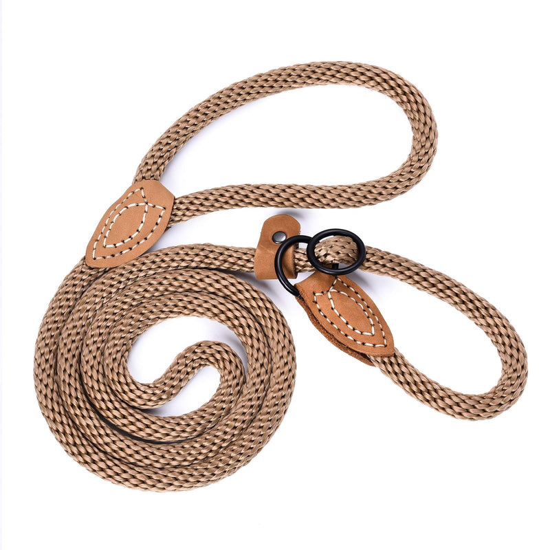 [Australia] - Mile High Life | Strong Soft Dog Slip Leash | Premium Poly Cotton Soft Comfortable Rope Dog Leash Dog Lead | Supports Strong Pulling Large Medium Small Dogs 4/5/6 Feet 4 Feet Dark Brown 