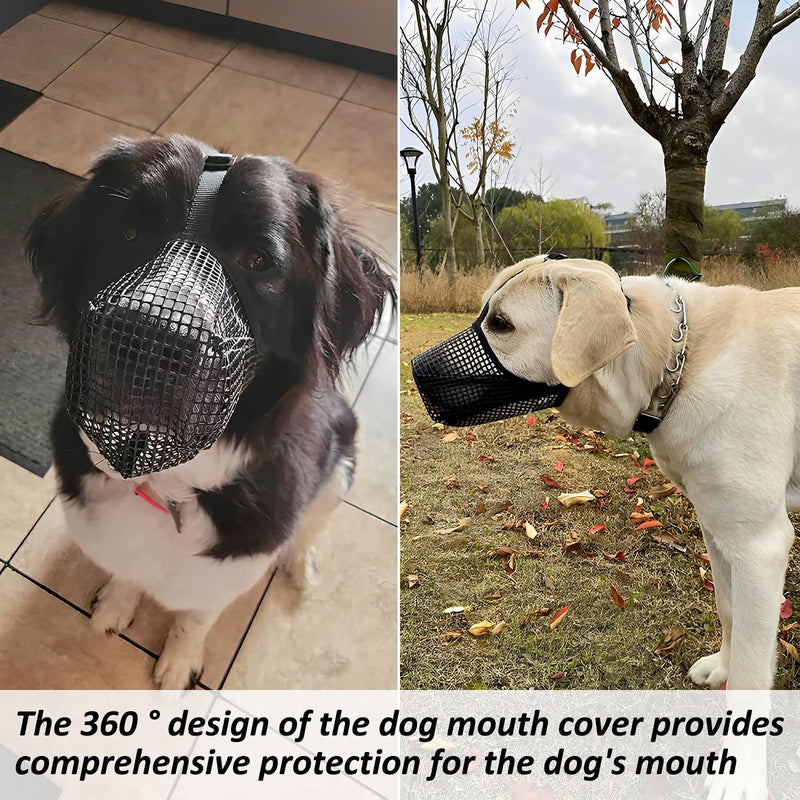 Muzzle for dogs, ZoneYan muzzle medium dogs, muzzle Labrador, muzzle rounded mesh, mesh dog muzzle, prevents biting, chewing and barking (L) L - PawsPlanet Australia