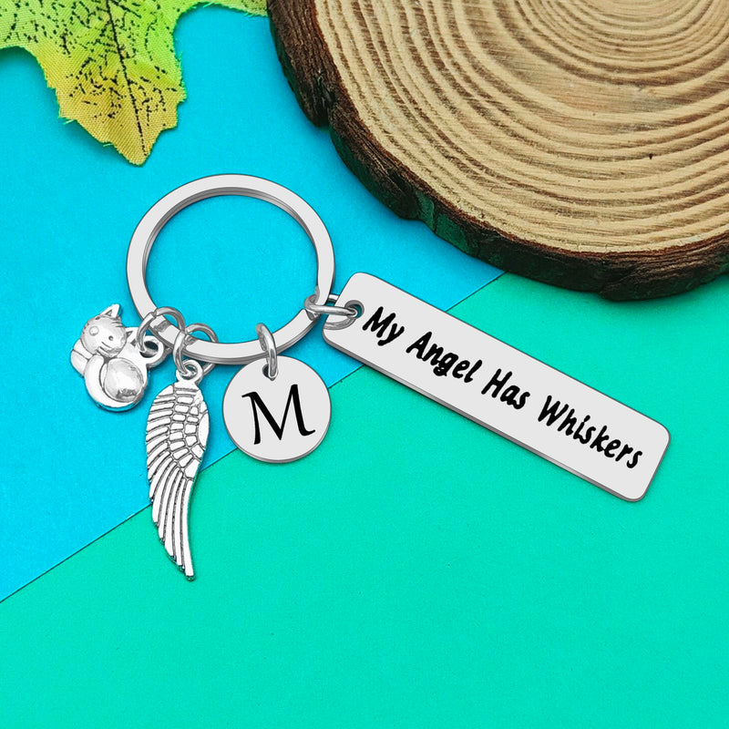 Dabihu Loss of Cat Memorial Keychain Initial Charm Jewelry Sympathy Gifts for Pet Loss in Memory of Cat Gifts for Cat Lovers Owners M - PawsPlanet Australia