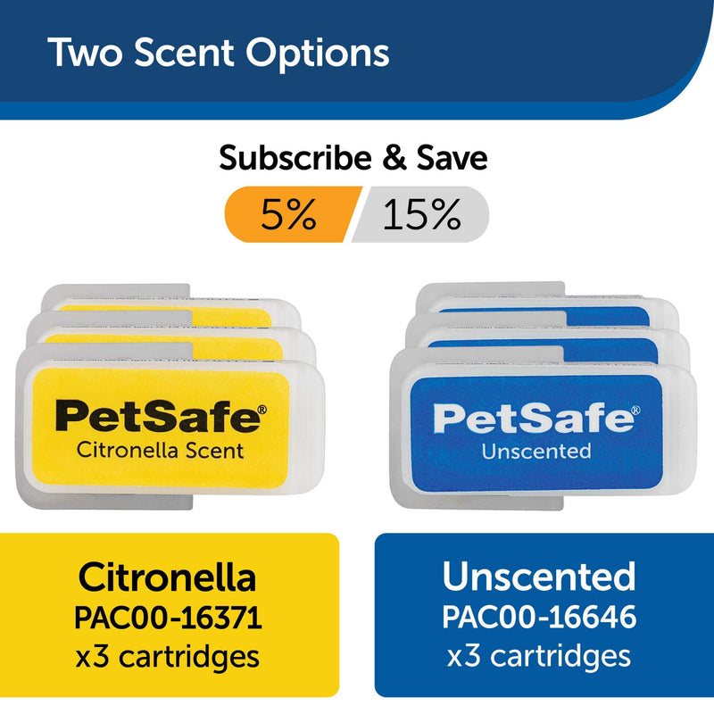 PetSafe Spray Refill Cartridges for Spray Bark & Remote Trainer Collars, 3 Replacement Cartridges for Dog Spray Training, Refill Cartridges Only, Collar Not Included, Citronella OR Unscented, 3-Pack - PawsPlanet Australia