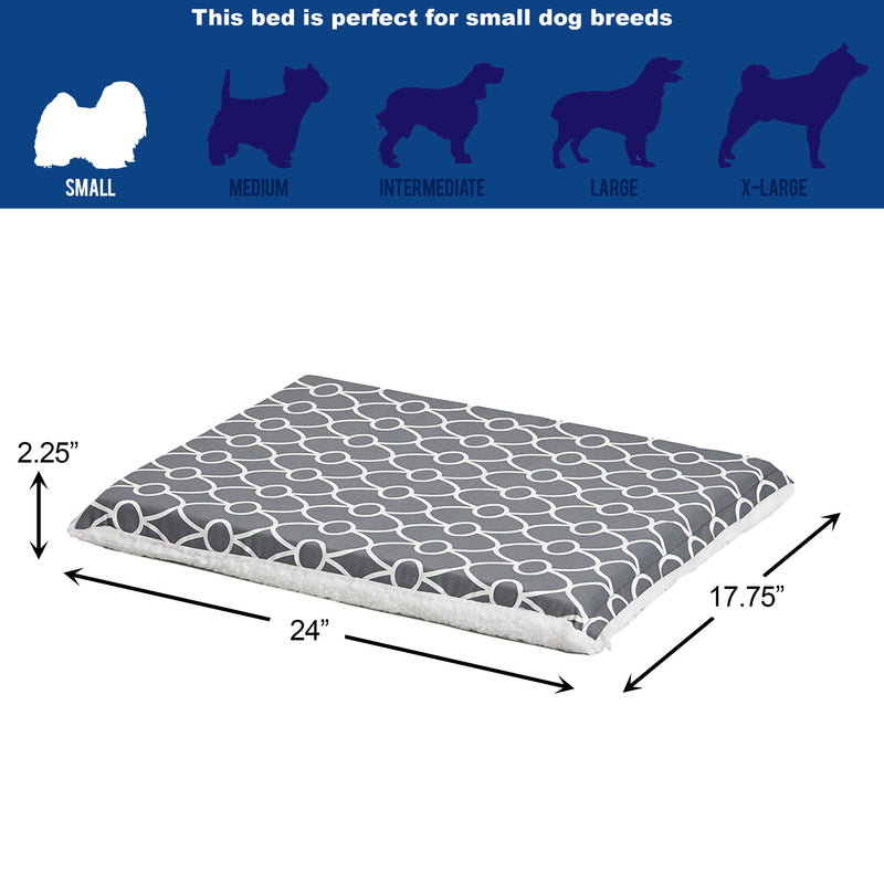 [Australia] - MidWest Homes for Pets Quiet Time Teflon Defender Dog Beds; Pet Beds Designed to Fit Folding Metal Dog Crates Gray & White Geometric Pattern 24-Inch 