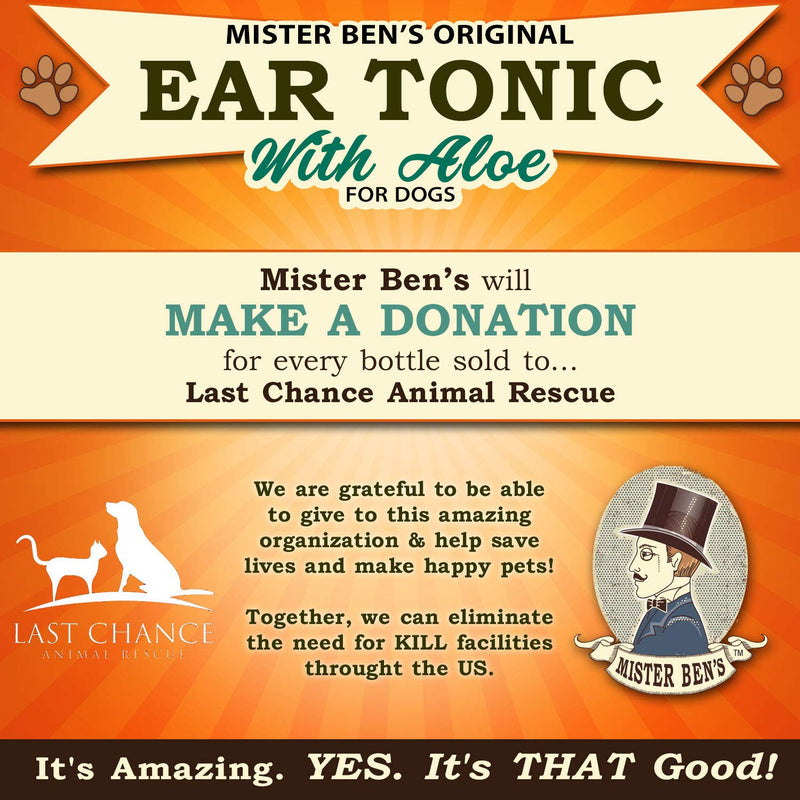 MISTER BEN'S Original Ear Tonic w/Aloe for Dogs – Most Effective Dog Ear Cleaner Drops – a Cleanser & Treatment Providing Fast Relief from infections, itching, Odors, Bacteria, Mites, Fungus & Yeast - PawsPlanet Australia