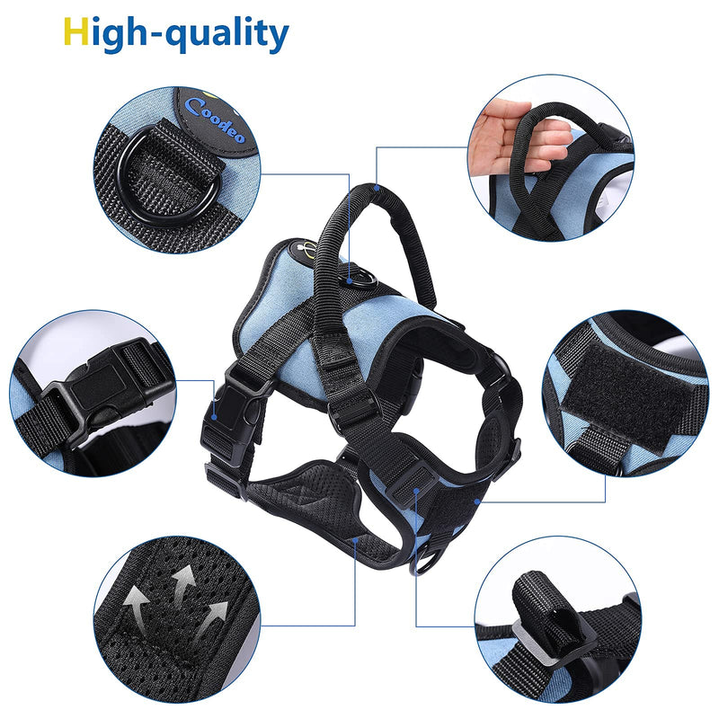 COODEO Dog Harness, No Choke Dog Harness with Handle for Training, Escape Proof Dog Harness for Outdoor Walking, No Pull Dog Harness Breathable, Adjustable Soft Padded Dog Vest X-Small - PawsPlanet Australia