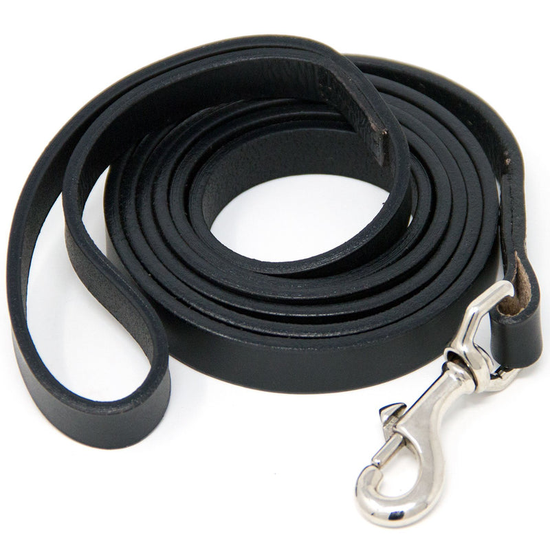 [Australia] - Hero Leather Training Leash - 6 Foot Black 