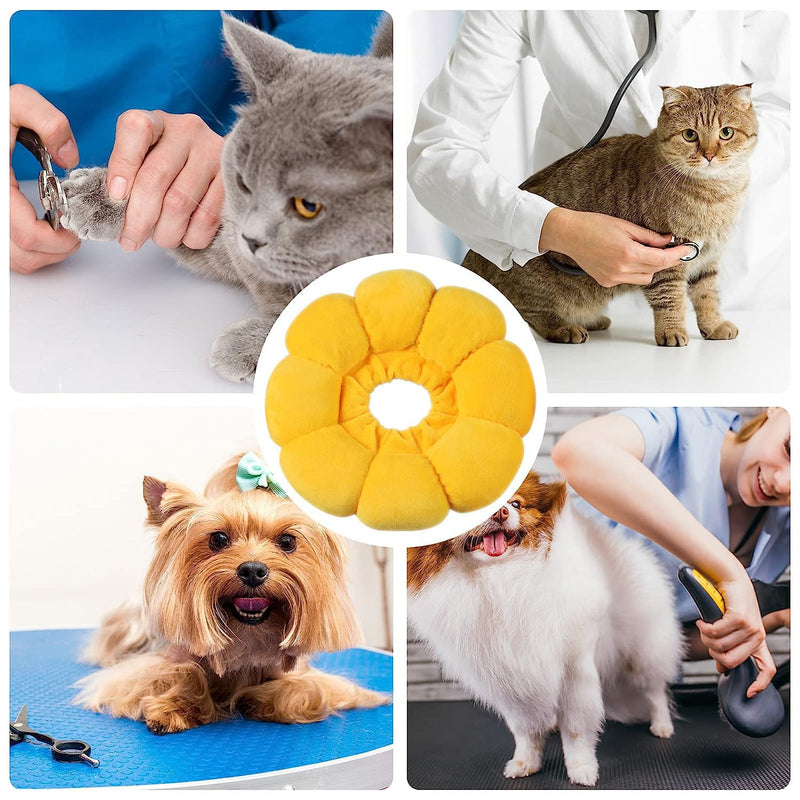 LATRAT 1 Piece Cat Neck Collar Sunflower Cat Recovery Collar for Cats Adjustable Protective Collar for Kittens Small Dogs Wound Healing After Pet Surgery (XS) - PawsPlanet Australia