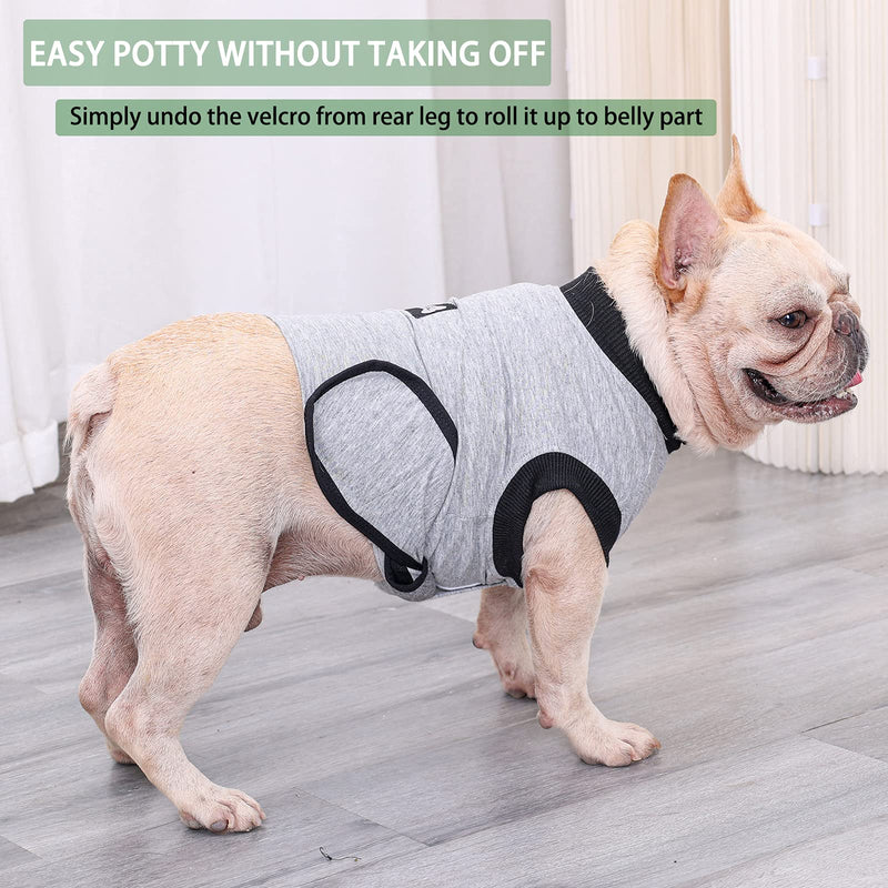 Dog Recovery Suit Body Suit After Surgery Dog Onesie Cone Alternatives Spay Neuter Suit Surgical Recovery Suit for Female Male Dogs Small Grey - PawsPlanet Australia