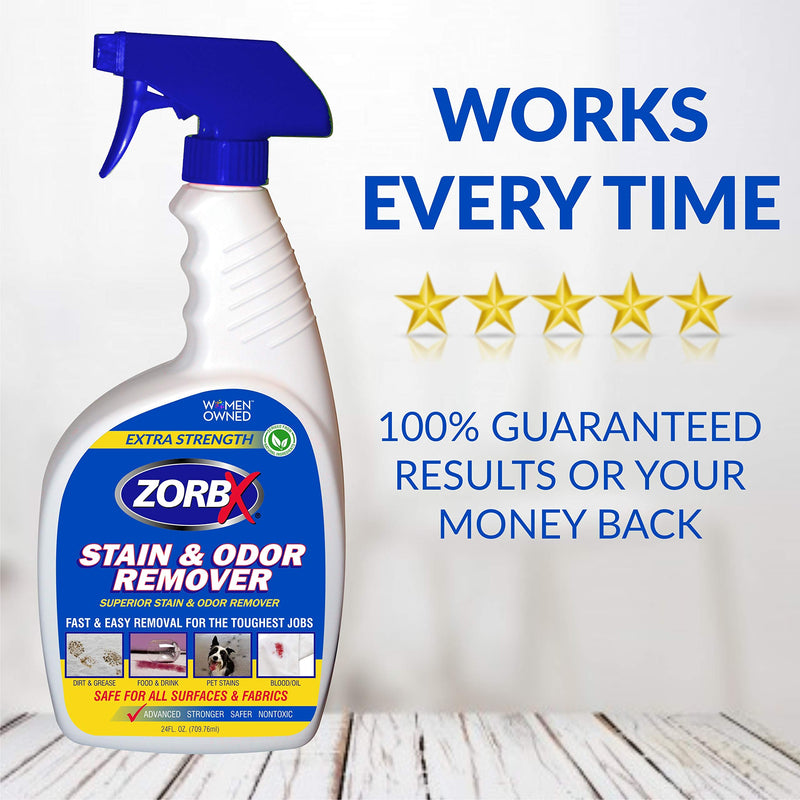 [Australia] - ZORBX Extra Strength Stain and Odor Remover – Non-Toxic and Biodegradable Stain Remover is Safe for All with No Harsh Chemicals, Perfumes or Fragrances (24oz) 