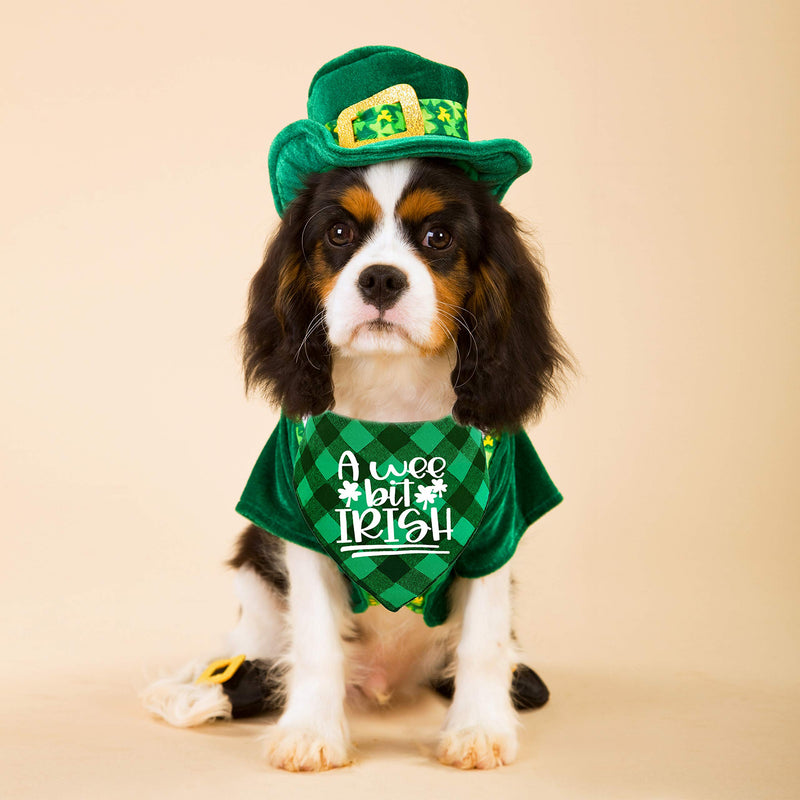 St. Patrick's Day Dog Bandana, Holiday Buffalo Plaid Bandana Scarfs for Small Medium Large Dogs Cats Pet Puppies (Wee bit Irish) Wee bit Irish - PawsPlanet Australia