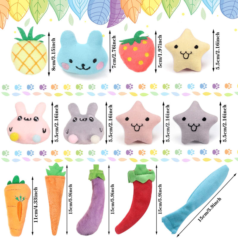 18 Pieces Catnip Toys Kitten Teething Toys Cat Interactive Playing Toys Catnip Infused Toys Kitten Catnip Dolls Fruit Shaped Cat Toys for Pet Cat Kitten Teeth Cleaning and Claw Grinding - PawsPlanet Australia