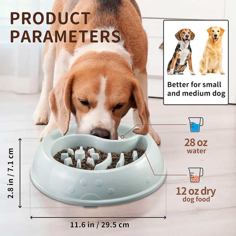 Whitenight Slow Feeder Dog Bowls Anti Gulping Slow Feeder Interactive Bloat Stop Dog Bowl, Non Slip Non-Toxic Healthy Design Pet Bowl Blue - PawsPlanet Australia