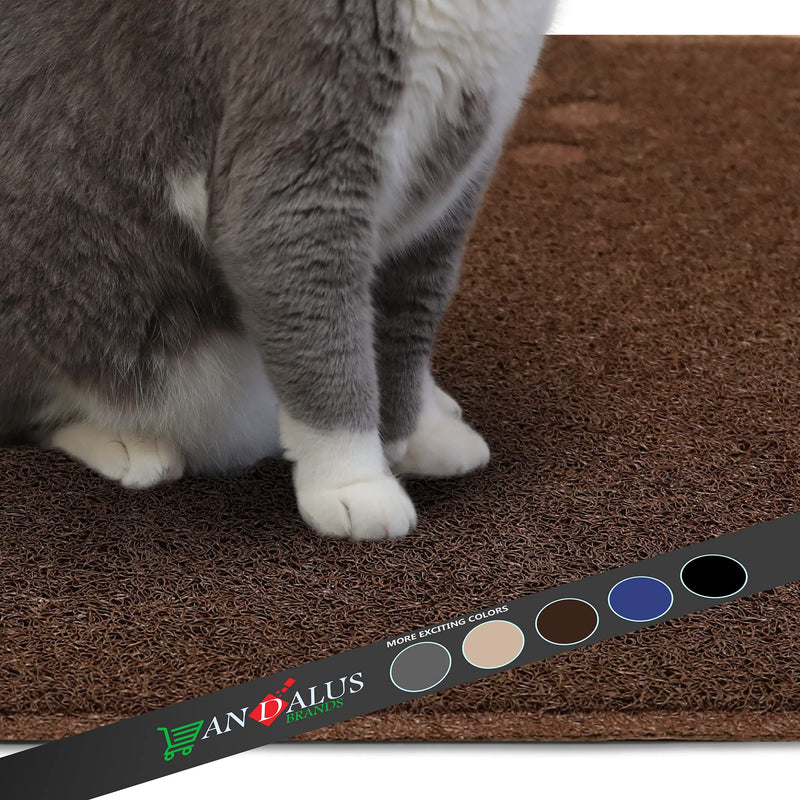 ANDALUS Cat Litter Mat - Kitty Litter Trapping Mat for Litter Boxes - Kitty Litter Mat to Trap Mess, Scatter Control - Washable Indoor Pet Rug and Carpet - Brown, Small (15.75" x 11.75") Small (15.75" x 11.75") - 1 Pack - PawsPlanet Australia