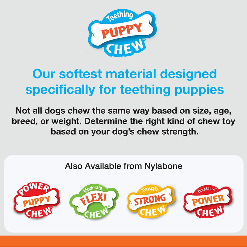 Nylabone Puppy Chew Ring Bones for X-Small, Small & Medium Breeds - Made with Bold Flavor Chicken X-Small/Petite (1 Count) - PawsPlanet Australia